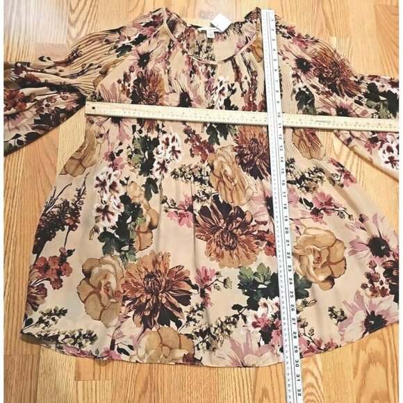 Spense Babydoll Women Top Sz 1X Beige Floral Boho Peasant Fairy Y2K Vtg Festival - Picture 5 of 6